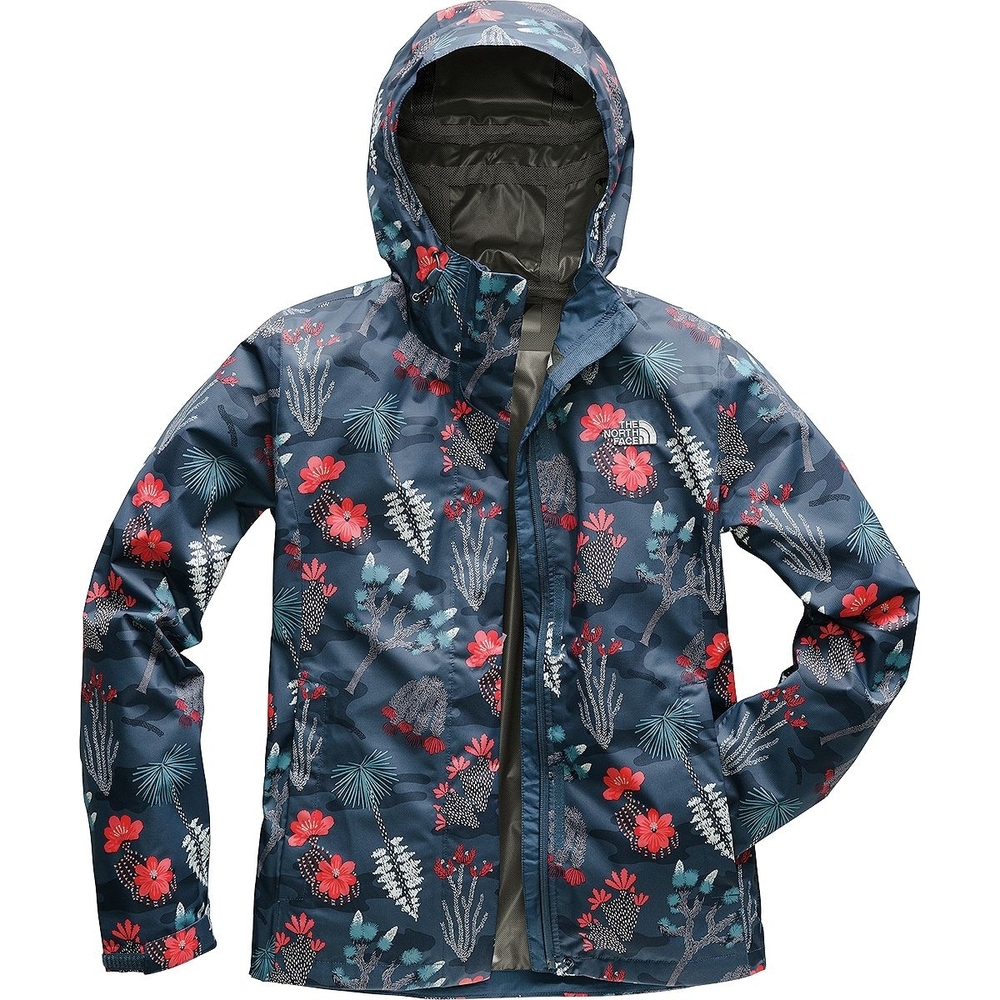 The North Face Women's Floral Ski Jacket - Blue and Red